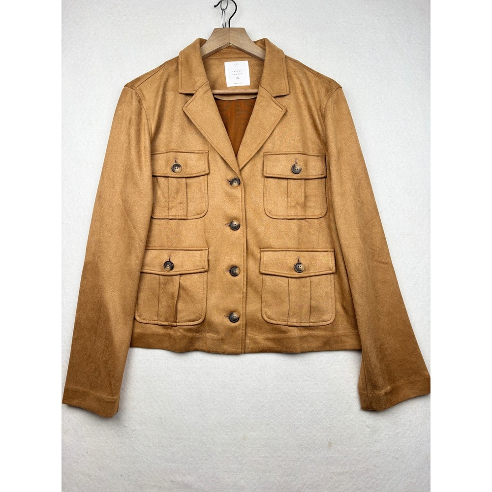 Lauren Conrad Jacket Womens XL Faux Suede Utility Safari NWT